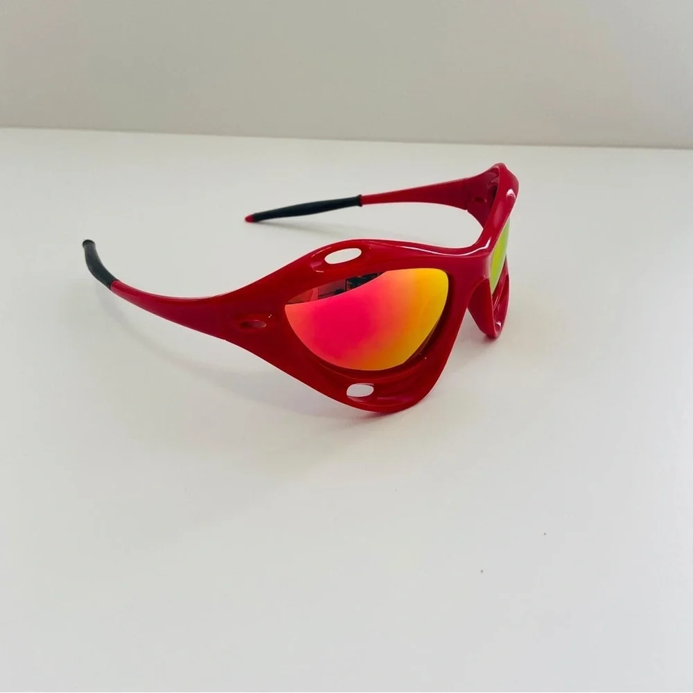 Steampunk chunky futuristic racing Running Fashion Sunglasses Glasses Red